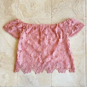 Kendall & Kylie Off the Shoulder Lace Top